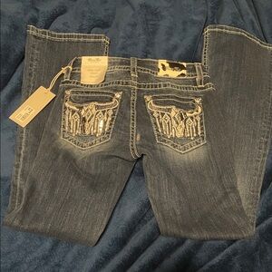 NWT Miss Me Dark Wash Jeans with Silver Embellishments